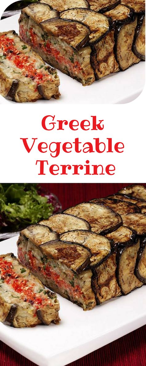 Greek Vegetable Terrine Vegetable Terrine, Greek Vegetables, Terrine Recipe, Vegetable Sides, Greek Recipes, Vegetable Dishes, Clean Recipes, Clean Eating Snacks, Veggie Recipes