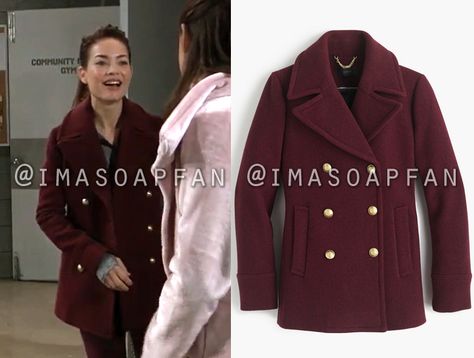 Elizabeth Webber, Hospital Outfit, Soap Stars, General Hospital, Wool Coat, Fashion Blog, Soap, Wool, Wardrobe