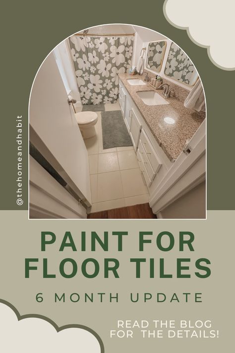 Wondering if paint for floor tiles really lasts? See my 6-month review of a painted tile bathroom floor. Learn the pros and cons of using floor paint for a small bathroom makeover. Read the blog for tips! #floorpaint #paintedtile #bathroommakeover #diyhome Paint Tile Floor, Painted Tile Floors, Tile Bathroom Floor, Thrift Store Flips, Diy Thrift Flip, Painting Tile Floors, Painted Tile, Floor Paint, Thrift Flips