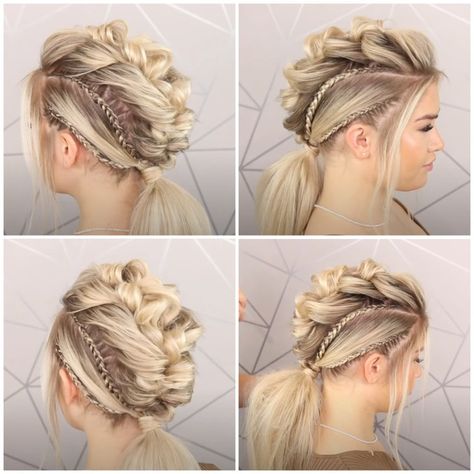 How To Do A Braided Viking Hairstyle! 😍✨ | hairstyle | How To Do A Braided Viking Hairstyle! 😍✨ | By Sweethearts Hair Viking Hairstyle, Sweethearts Hair, Viking Haircut, Viking Braids, Hairstyle Hairstyle, Bridal Hair Inspiration, Viking Hair, Peinados Recogidos, Hairdos For Curly Hair