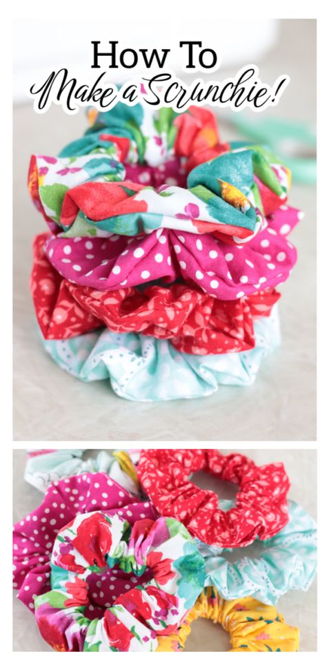 How to make a scrunchie in 10 minutes! This step-by-step tutorial will have you making fabric scrunchies like a pro!