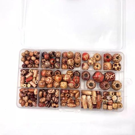 Wooden Beads For Hair, Big Beads For Hair, Wooden Hair Beads, Accessories Shifting, Beaded Braids, Girly Bracelets, Bead Hair, Dreadlock Beads, Bead Suppliers