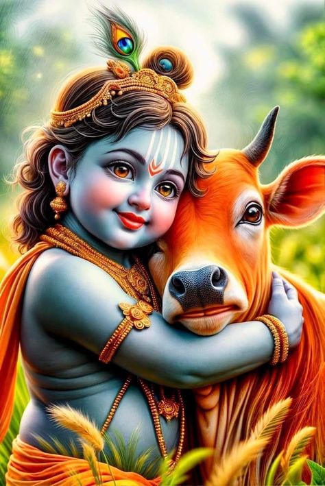 Cow Wallpaper, Body Image Art, Shree Radhe, Ganesh Chaturthi Images, Little Krishna, Photo To Art, Lord Ganesha Paintings, Baby Krishna, Lord Krishna Wallpapers