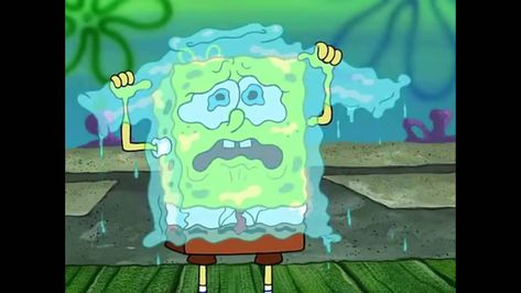 sobbing spongebob holding up a sweater made from his tears Bart Simpson, Grinch, Family Guy, Fictional Characters, Gifts, Art