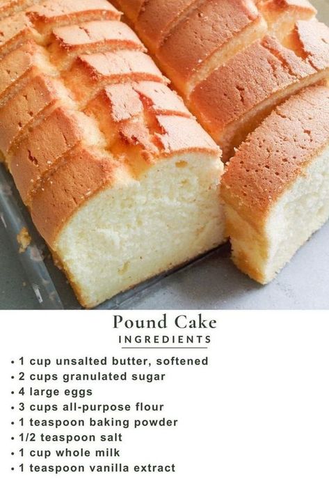 Quick N Easy Desserts, Pound Cake Recipes Videos, Butter Pound Cake Recipe Moist, Homemade Pound Cake Recipe, Vegan Pound Cake, Easy Sponge Cake Recipe, Homemade Baking Recipes, Homestead Cooking, Pound Cake Recipes Easy