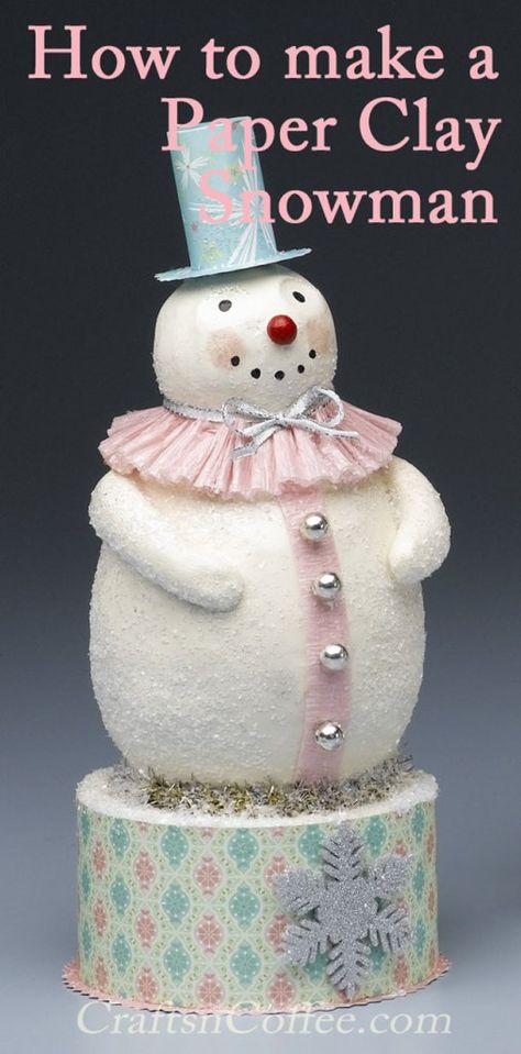 Paper Clay Snowman, Clay Snowman, Diy Schneemann, Snowman Crafts Diy, Paper Mache Clay, Diy Snowman, Snowman Crafts, Winter Diy, Noel Christmas