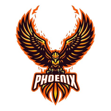 Phoenix esport | Premium Vector #Freepik #vector #logo-aguila #aguila #fenix #cuervo Logo Phoenix, Phoenix Vector, Phoenix Drawing, Golden Phoenix, Phoenix Logo, Kickboxing, Art Logo, Vector Logo, Premium Vector