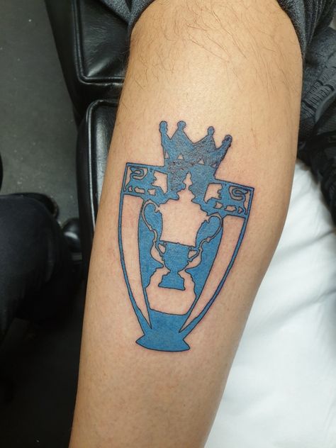 Mcfc tattoo Man City Tattoo, Manchester City Tattoo, Treble Tattoo, Neck Tats, Leg Tats, Arm Tats, City Tattoo, Tattoo Meaning, Man City