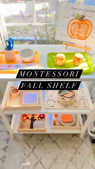 October Montessori Shelves, Fall Montessori Shelf Work, Montessori Fall Shelf, Fall Montessori Activities, Fall Montessori Shelves, September Montessori Shelves, Montessori Pin Punching, Thanksgiving Practical Life Montessori, Montessori Fall Activities