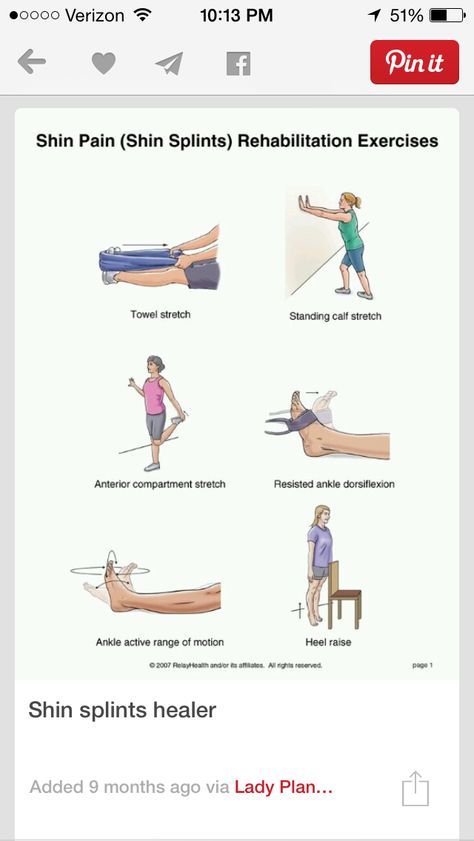 Shin splint work outs Shin Splints Stretches, Shin Splint Exercises, Rehab Exercises, Rehabilitation Exercises, Calf Stretches, Shin Splints, Athletic Training, Sports Health, I Work Out