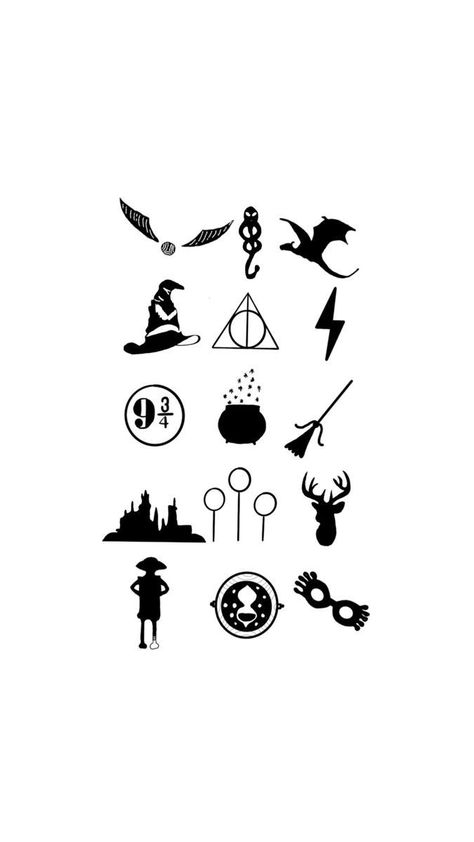 Harry Potter Open Book Tattoo, Harry Potter Simple Art, Harry Potter Line Drawing, Harry Potter Symbols Tattoo, Harry Potter Illustration Art, Dibujos Harry Potter, Harry Potter Inspired Tattoos, Harry Potter Flash Tattoo, Harry Potter Flash