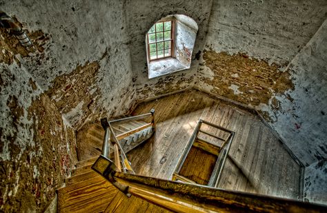 Lighthouse Interior, Steep Stairs, Nc Lighthouses, Southport Nc, Spiral Staircases, Bald Head Island, Kure Beach, Ocracoke Island, Lighthouse Keeper