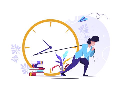 Working time management by Anna Deinek on Dribbble Creative Poster Design, Advertising Poster, Flat Illustration, Illustration Character Design, Show And Tell, Design Thinking, Web Page, Anime Movies, Motion Design