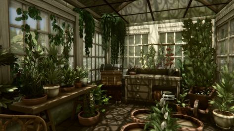 Witch Cottage Interior, Sims 4 Witch House, Witch House Interior, Earthy Witch, Greenhouse Interior, Sims 4 Cottage, Witches Cottage, Witches House, Be A Witch