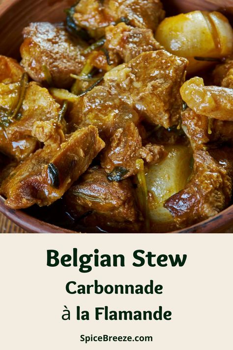 Flemish Recipes, Belgian Dinner Recipes, Belgium Recipes, Belgian Recipes, Beef Bergeron Recipe, Flemish Stew Belgium, Flemish Beef Stew, Food In Belgium, Belgian Beef Stew