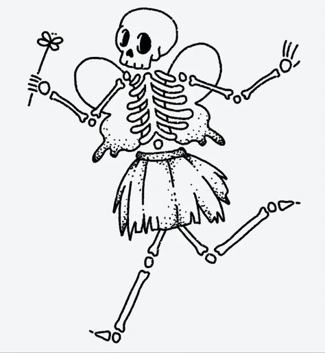 Inside Tattoo, Skeleton Drawings, Skeleton Tattoos, Fairy Tattoo, Halloween Drawings, Tattoo Design Drawings, Tattoo Stencils, Funky Art, Cute Tattoos