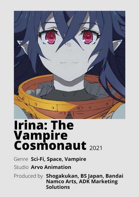 Vampire Names List, The Vampire Cosmonaut, Irina Luminesk, Watch Manga, Poster Information, Anime Minimalist Poster, Vampire Anime, Mars Red, Anime List