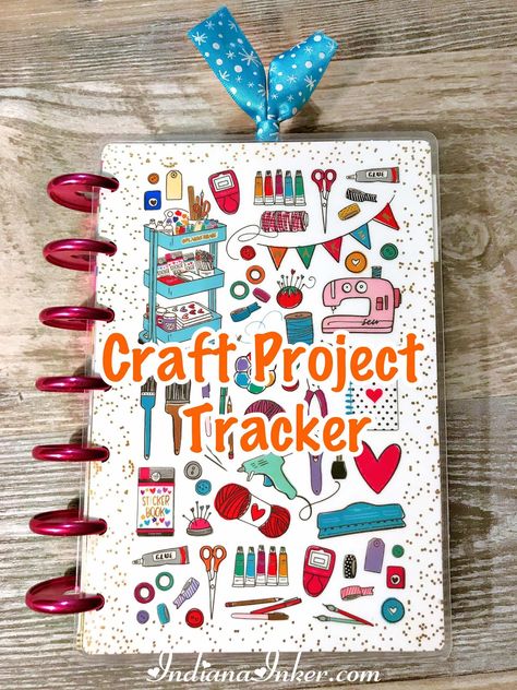 Indiana Inker: Happy Planning - Mini - Craft Project Tracker - YouTube Video Crochet Project Planner Free Printable, Cross Stitch Planner, Crochet Journal Ideas, Craft Tracker, Crochet Project Tracker, Cross Stitch Journal, Planner Sewing, Project Tracker, Supply Organization