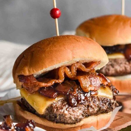 Bacon Jam Burger - Dance Around the Kitchen Best Bacon Jam Recipe, Jam Burger, Bacon Jam Burger, Dance Around The Kitchen, Bacon Jam Recipe, Best Bacon, Bacon Jam, Gouda Cheese, Jam Recipe