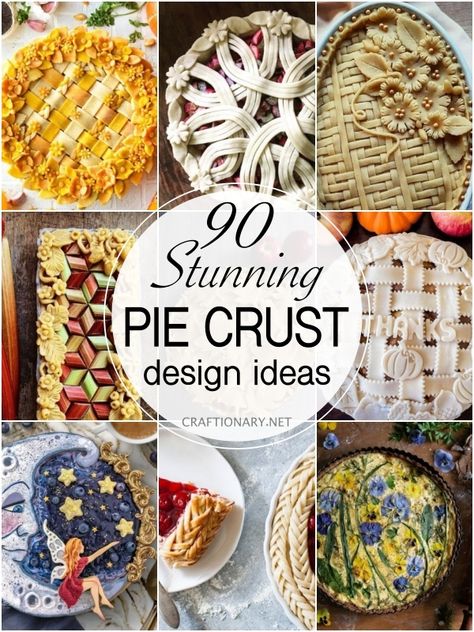 90 Awesome Pie Crust Designs and Ideas - Craftionary Easy Pie Crust Designs Ideas, Chicken Pot Pie Crust Designs, Artistic Pie Crusts, Christmas Apple Pie Crust Designs, Painting Pie Crust, Pumpkin Pie Decoration Crust, Top Crust Pie Designs, Cool Pie Crust Design, Pretty Pie Tops