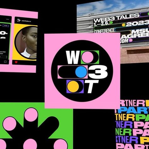 Studio SizeⓈ on Instagram: "Web3 Tales is a conference featuring some of the world’s brightest minds in Web3. 

We designed their visual identity, website, motion design, social media guidelines, and an extensive list of materials such as venue wayfinding signage, print materials, keynotes, and fun giveaway items like wearables and stickers.

The idea was to create an identity that will reflect the event’s forward-thinking nature and generate excitement. Our approach centered on motion design, seamlessly integrating it with the core branding elements. Inspired by UI elements and Web3 interactivity, we developed a look that is both futuristic and engaging.

@web3tales.io 

#brandingdesin #identitydesign #brandidentity #brandinginspiration #motiondesign #visualidentity #graphicdesign #typogr Pixel Brand Identity, Conference Branding Design, Conference Design Branding, Conference Poster Design, Futuristic Branding, Game Branding, Text Motion, Motion Graphics Trends, Game Website