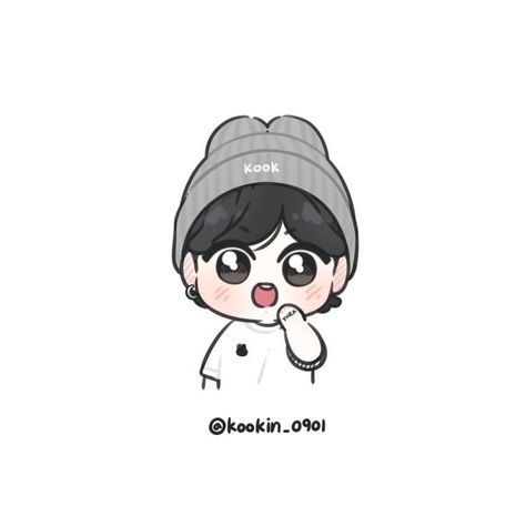 Bt21 Kookie Cute, Bts Chibi Jungkook Cute, Jungkook Chibi, Cute Pics For Dp, Taehyung's Art, Cool Pencil Drawings, Bts Art, Vkook Fanart, Sketches Tutorial