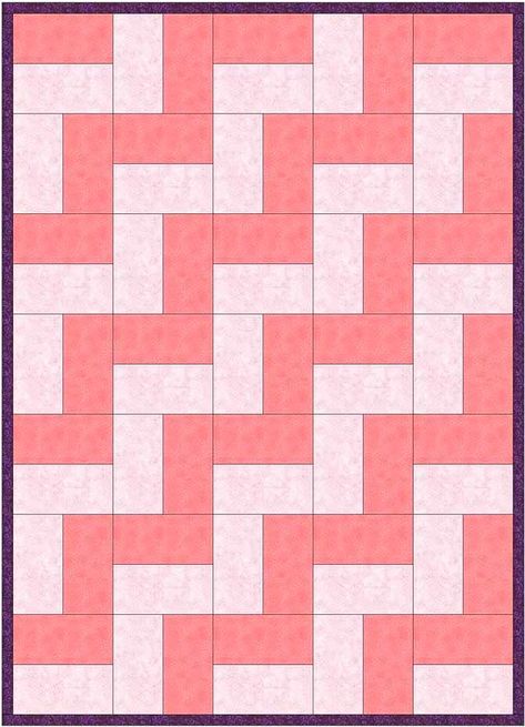 Fence Rail Quilt Pattern Variation, Rail Fence Baby Quilt Free Pattern, Zig Zag Quilt, Quick Quilts, Rail Fence Quilt, Charity Quilts, Patchwork Fashion, Jelly Roll Quilt Patterns, Rail Fence