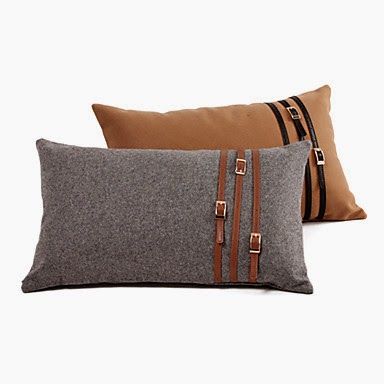 Pillow With Zipper, Lether Pillows, Western Pillows Rustic, Tan Leather Belt, Bantal Sofa, Equestrian Decor, Leather Pillow, Faux Leather Belts, Wool Pillows