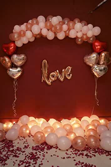 Baloon Decorations Anniversary, Love Anniversary Decoration Ideas, Simple Birthday Decor For Boyfriend, Anniversary Decor Ideas At Home, Happy Birthday Love Decoration, Simple Decoration For Anniversary, Birthday Decoration Husband, Simple Wedding Anniversary Decorations, Happy Anniversary Balloon Decoration