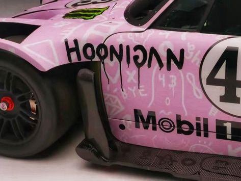 Hoonigan Porsche, Pink Porsche, Vauxhall Nova, Ken Blocks, Hill Climb Racing, Ken Block, Chicano Lettering, Mountain Bike Action, Car Wrap Design