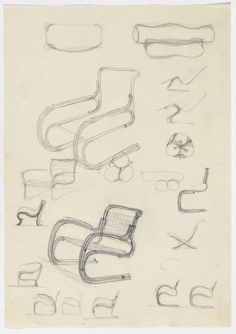 Ludwig Mies van der Rohe. Lounge Chair with Arms. Lounge Chair without Arms. Reclining Chair without Arms., Perspective and elevation sketches. 1926-46 #ChairSketch #ChairDrawing Mies Van Der Rohe Furniture, Perspective Sketches, Ludwig Mies Van Der Rohe Architecture, Mies Van Der Rohe Architecture, Chair Drawing, Furniture Sketch, Adirondack Chair Plans, Furniture Design Sketches, Most Comfortable Office Chair