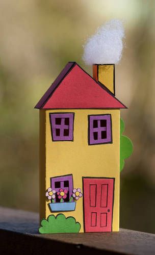 Construction Paper House, Preschool House Craft, House With Paper Craft, Pre K House Craft, House Crafts, Cardboard House Craft Preschool, House Craft, Different Types Of Houses Kids Project, Paper House Diy