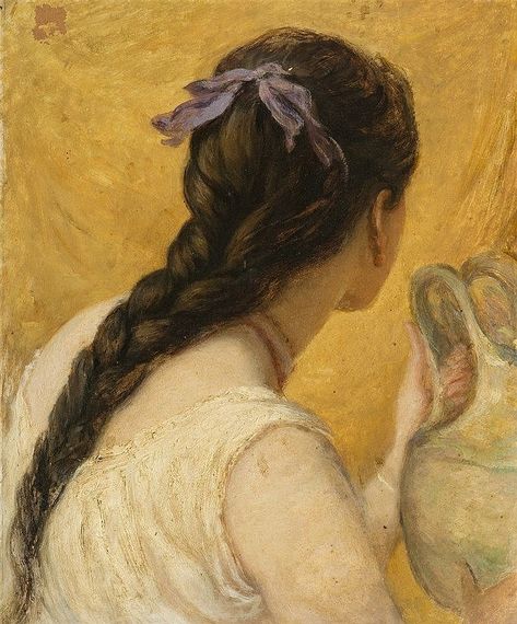 Simerenya Braids Painting, Details Aesthetic, Art Details, Hair Braids, Braiding Hair, Hair Painting, Ethereal Art, Classical Art, Impressionism