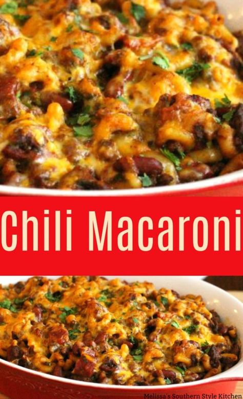 Chili Macaroni Chili Macaroni Recipe, Oven Casserole Recipes, Chili Macaroni, Favorite Casserole Recipes, Best Casseroles, Supper Ideas, Cheese Casserole, Ground Beef Recipes Easy, Southern Recipes