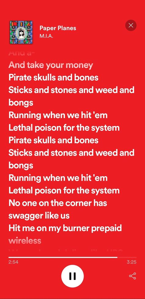 Paper planes- M.I.A M.i.a Paper Planes, Paper Planes, Pirate Skull, On The Corner, Sticks And Stones, Paper Plane, Skull And Bones, Music, Quick Saves