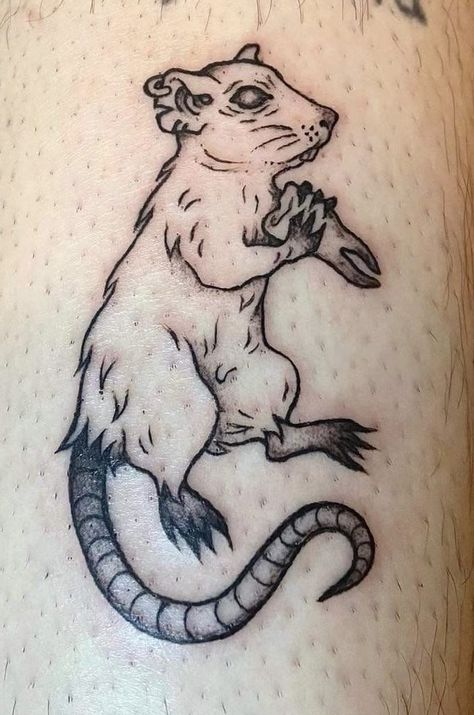 Double Headed Rat Tattoo, Rat Tattoo Ideas, Dark Tattoo Flash, Eerie Tattoos, Rat Tattoo Design, Black Flash Tattoos, Rat Tattoo, Grunge Tattoo, King Tattoos