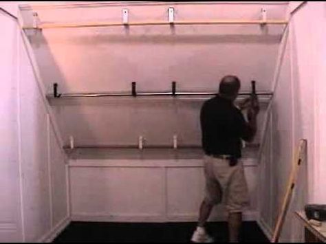 Slanted ceiling closet hang bars Attic Closet Ideas Angled Ceilings, Angled Ceiling Closet, Slanted Ceiling Closet, Attic Closet Ideas, Rod Hanger, House Closet, Slanted Walls, Angled Ceiling, Attic Closet