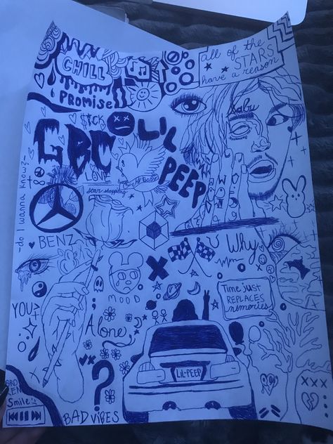 Easy Drawings Sketches Simple Art, Lil Peep Lyrics Drawing, Lil Peep Drawing Easy, Lil Peep Doodles, Lil Peep Art Drawing, Lil Drawings, Lil Peep Room Ideas, Lil Peep Painting, Lil Peep Inspired Tattoos