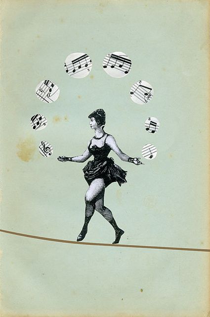 Arte Jazz, Circus Art, Collage Art Mixed Media, Collage Illustration, Art Et Illustration, Musical Notes, Art And Illustration, Art Collage, Paper Collage