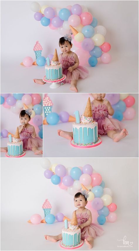 Cake Smash Decoration Ideas, Cake Smash Girl, Diy Cake Smash Photoshoot, Diy Smash Cake, 2nd Birthday Photos, Donut Themed Birthday Party, Cake Smash Theme, Baby First Birthday Cake, Smash Cake Girl