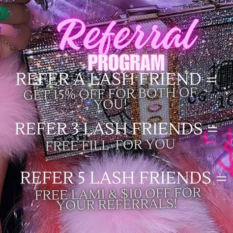 Refer A Friend Promotion Ideas Lashes, Lash Discount Ideas, Lash Deals Ideas, Lash Sale Ideas, Lash Giveaway Ideas, Lash Marketing Ideas, Lash Promotion Ideas, Esthetics Business, Makeup Meme