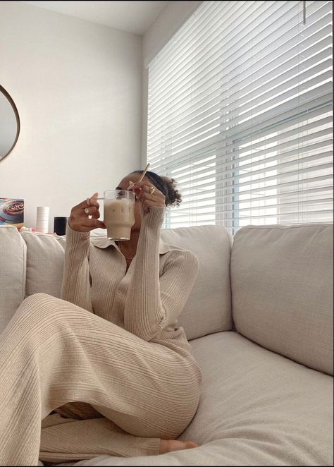 Morning Aesthetic Black Woman, Cosy Loungewear Aesthetic, Clean Girl Asethic Black Women, Lounging Aesthetic, Soft Life Black Woman, Clean Girl Aesthetic Black Women, Soft Life Era, Loungewear Aesthetic, Lounge Aesthetic