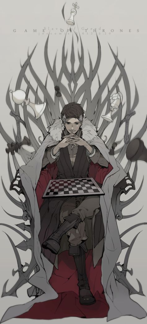 Josco, A Song of Ice and Fire, Petyr Baelish, Chair, Chess, Sitting On Chair King On Throne, Petyr Baelish, Chair Drawing, Gra O Tron, Game Of Thrones Art, Game Of Thrones Fans, A Song Of Ice And Fire, Anime Poses Reference, Drawing Poses