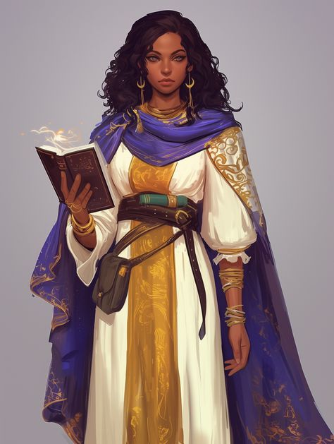 Middle Eastern Costume, Character Design Arabian, Female Priest Art, Jewish Character Design, Dnd Cleric Female Characters, Female Greek Warrior, Female Mage Character Art, Middle Eastern Character Design, Greek Priestess