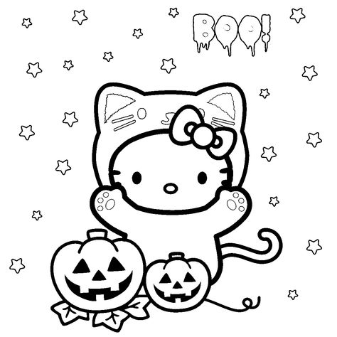 Halloween Coloring Pages Printable, Cute Halloween Coloring Pages, Free Halloween Coloring Pages, Halloween Coloring Sheets, Photo Halloween, Hello Kitty Colouring Pages, Images Hello Kitty, Witch Coloring Pages, Hello Kitty Printables