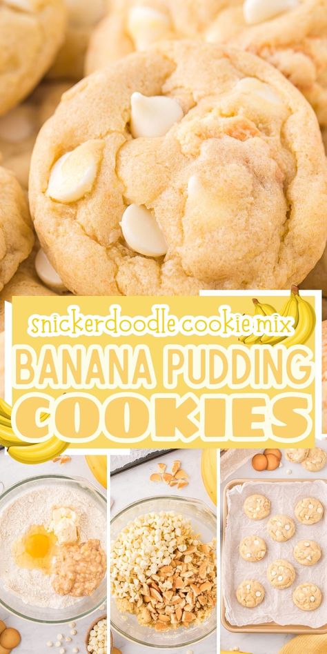 Banana Pudding Cookies, Banana Cookie Recipe, Pudding Cookies Recipes, Easy Banana Pudding, Banana Cream Pudding, Cake Mix Cookie, Best Banana Pudding, Soft Cookies, Recipes Cheap