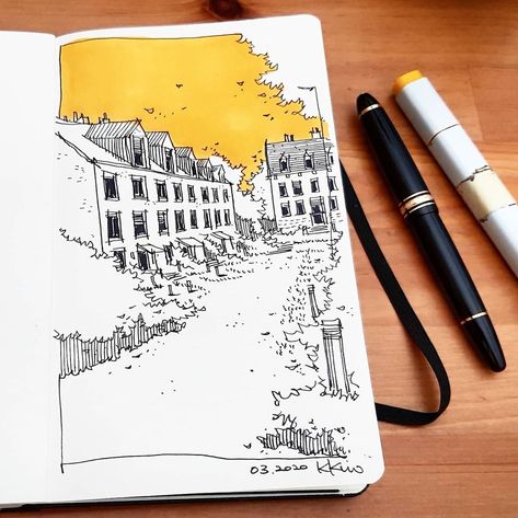 Kiyeon Kim _ 김기연 on Instagram: “Daily sketch with kimkanone by Youtube Channel link in BIO…” Daily Sketch Ideas, Live Sketch, Abstract Calligraphy, Architecture Drawing Plan, Daily Sketch, Easy Doodle Art, Pen Sketch, Toned Paper, Urban Sketchers