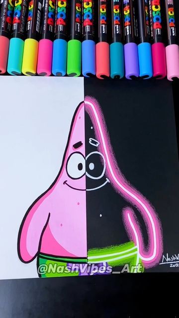 Half Half Drawing, Drawing Logo Art, Half Drawing, Glow Art Drawing, Paint Marker Drawing Ideas, Glow Drawing, Half And Half Drawings, How To Draw Neon, Glow Effect Painting