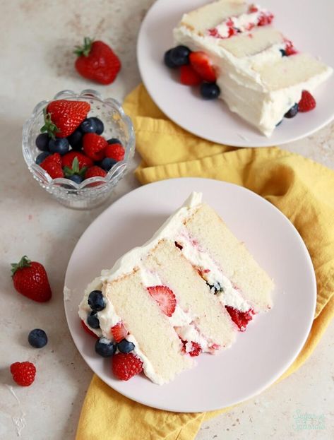 Whole Foods Cake, Chantilly Cake Recipe, Berry Chantilly Cake, Chantilly Cake, Sweet Whipped Cream, Cake In A Can, White Cake Recipe, Sweetened Whipped Cream, Whipped Cream Frosting