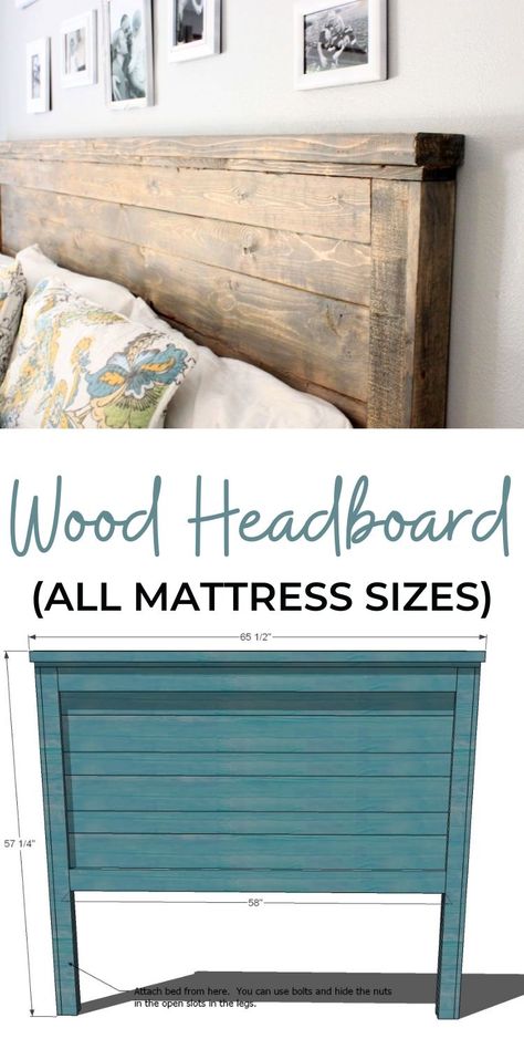 Diy King Size Headboard, Diy King Headboard, Headboard Plan, Diy Headboard Wooden, Diy Wood Headboard, Diy Bed Headboard, Farmhouse Headboard, Reclaimed Wood Headboard, Rustic Headboard